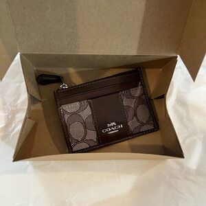 Coach Brown Signature Card Holder
